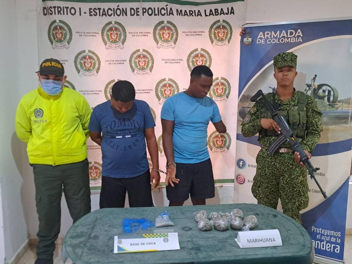 Cayeron dos presuntos traficantes de drogas en María La Baja, Bolívar