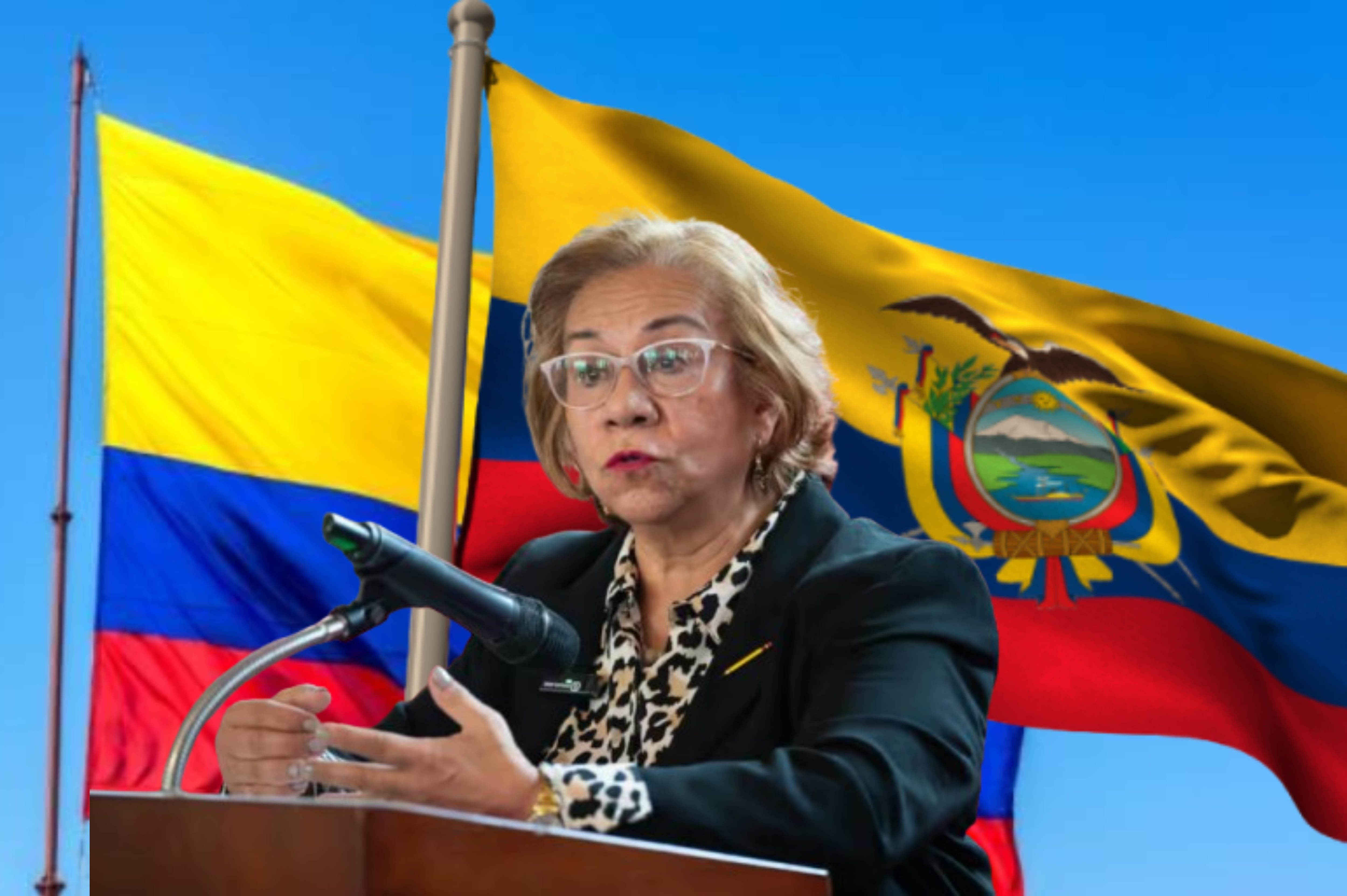 Imagen de referencia. Canciller Rosa Villavicencio: Colprensa / Banderas Colombia - Ecuador: Getty Images.