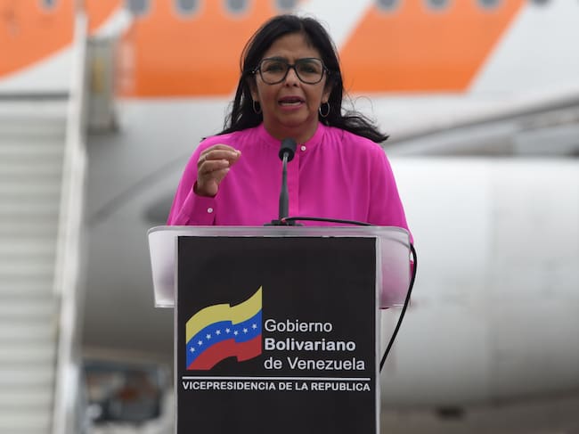 La presidenta interina de Venezuela, Delcy Rodríguez en febrero de 2021. FOTO: Carolina Cabral/Getty Images