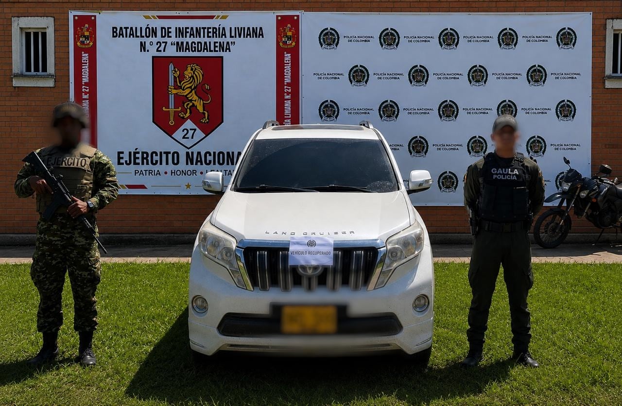 Toyota TXL que había sido hurtada en el sector de El Mármol. Foto Novena Brigada 