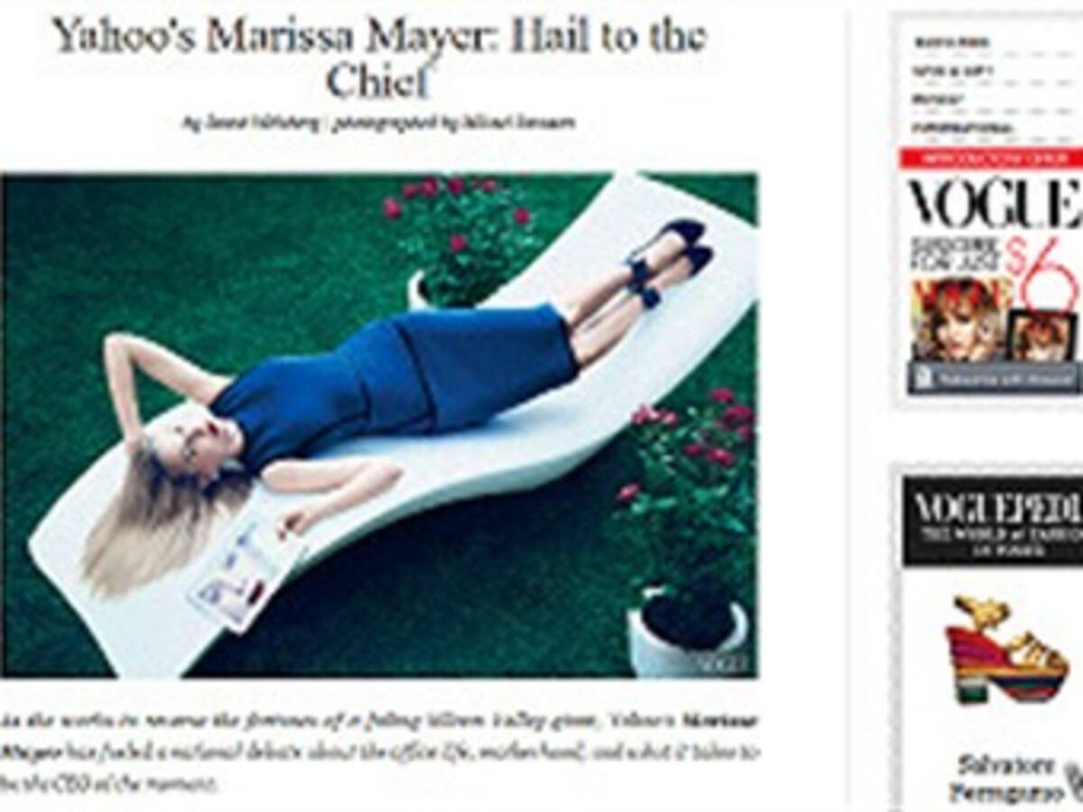 Se generó controversia por una foto de la presidenta de Yahoo en la revista Vogue