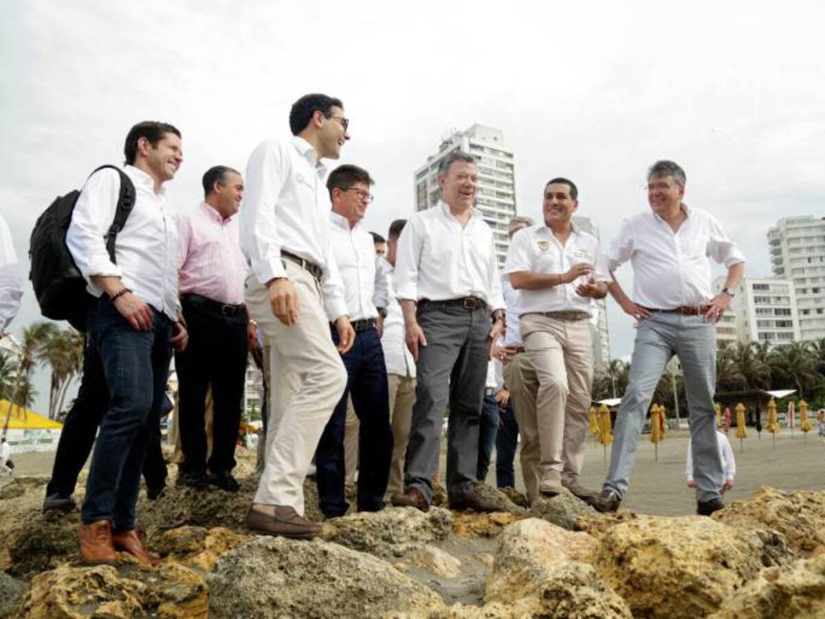 Santos oficializó protección costera de Cartagena contra cambio climático