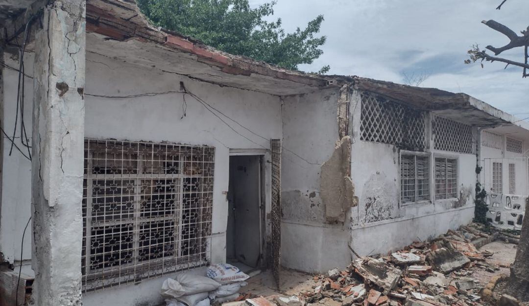 Los habitantes de la vivienda en este sector de Cartagena vivieron momentos de angustia luego del incidente