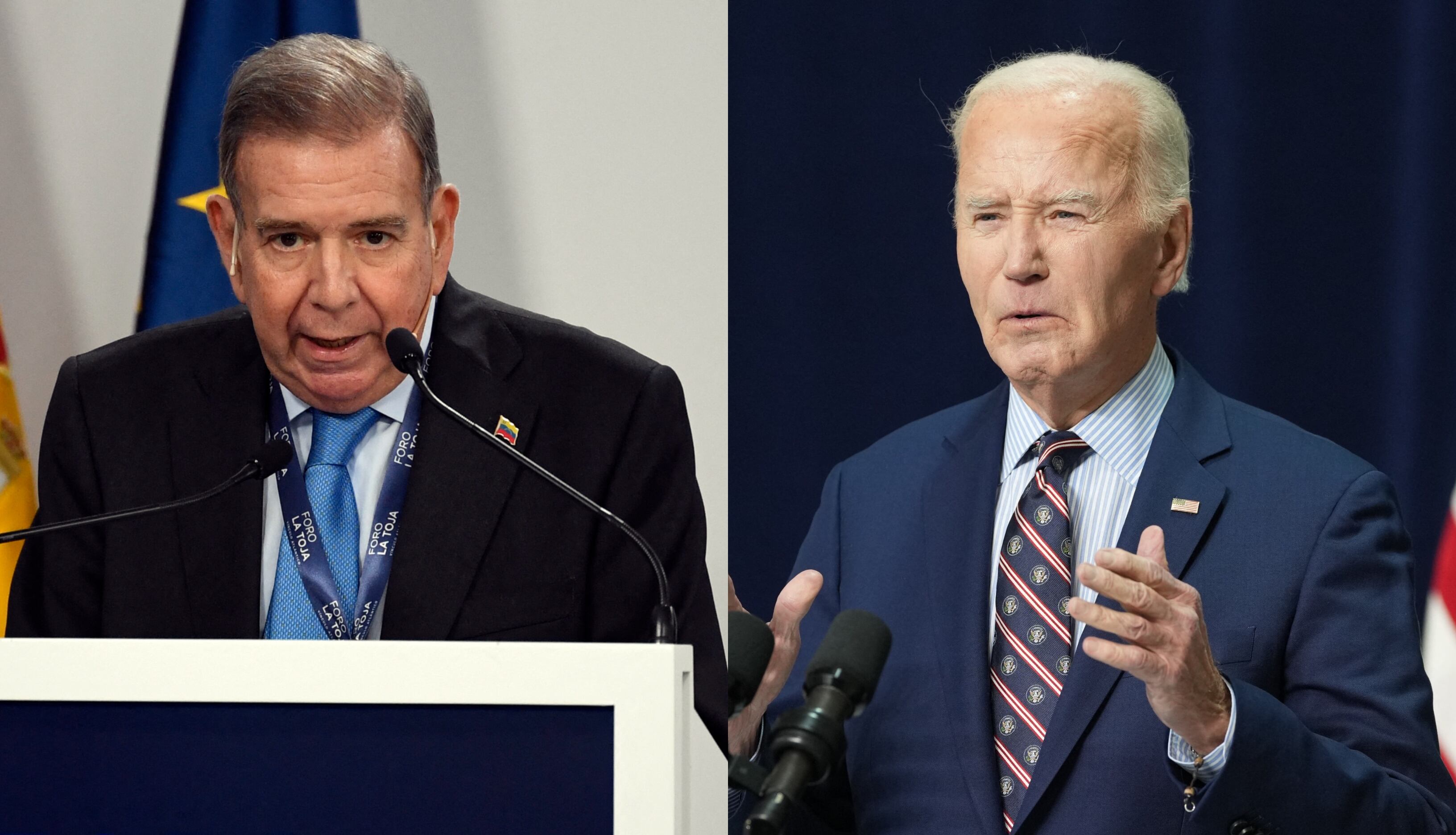 Edmundo Gonzalez y Joe Biden de Getty Images.