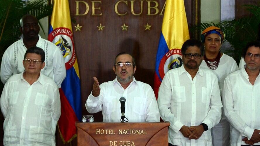 Delegación de la guerrilla de las Farc en La Habana para los diálogos con el Gobierno Nacional. Foto: Colprensa.