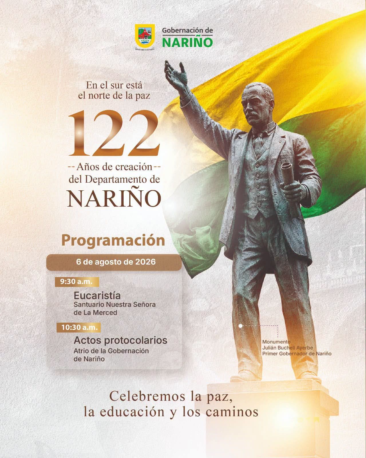 Celebración 122 años de creación del departamento de Nariño- Foto: Gobernación de Nariño
