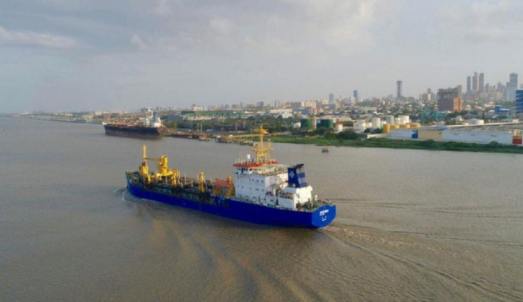 Canal de acceso al Puerto de Barranquilla.