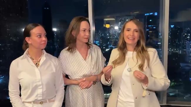 María Claudia Tarazona, María Corina Machado y Paloma Valencia. Foto: Captura de video