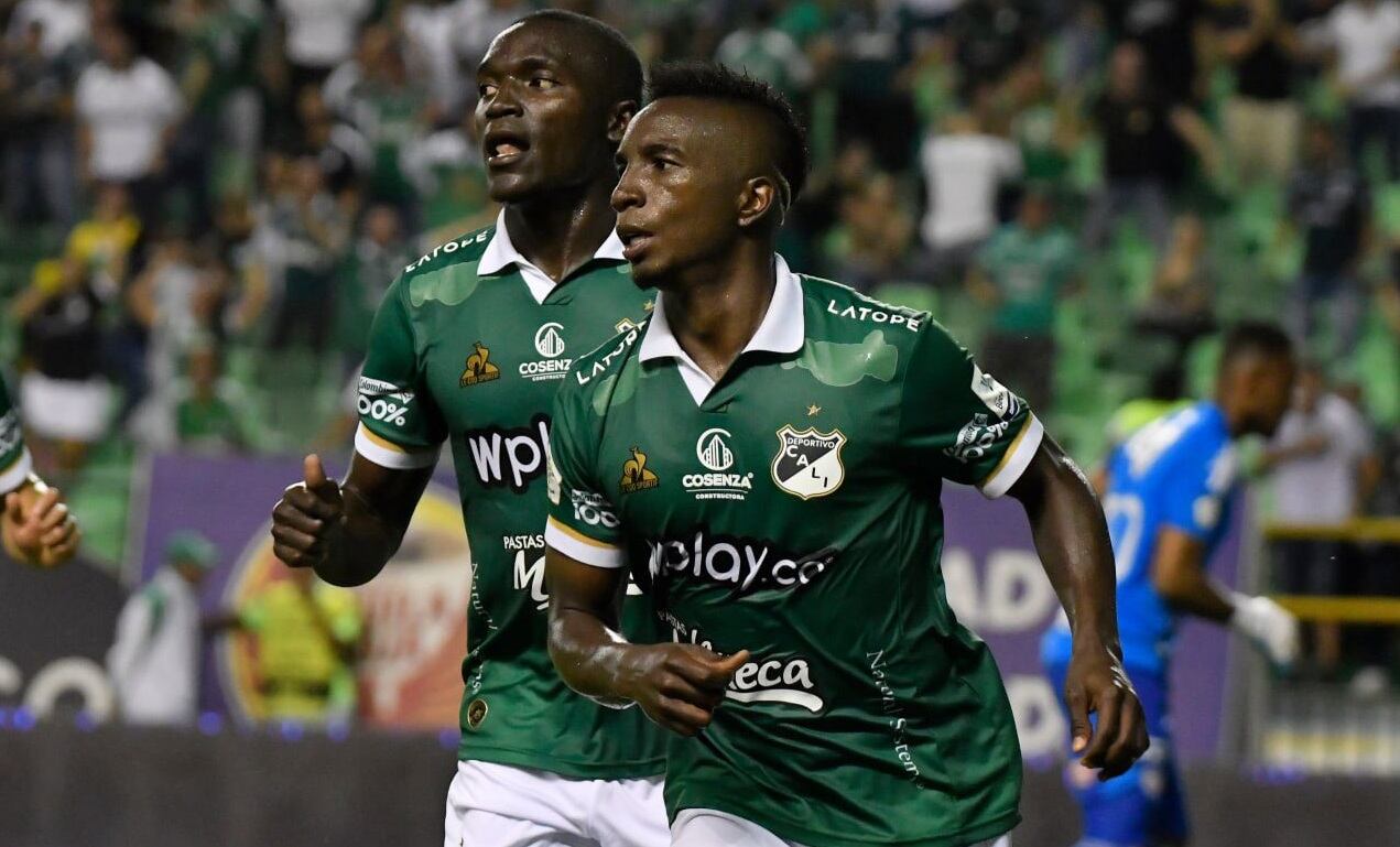 Kevin Velasco celebra uno de sus goles ante el Junior de Barranquilla / Foto: Deportivo Cali