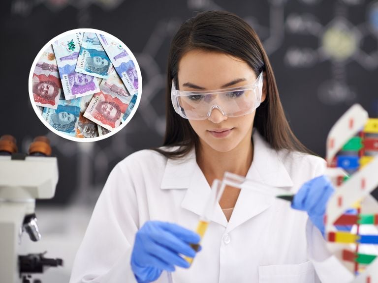 Imagen de referencia // ingeniera química // En el círculo billetes colombianos // Getty Images //