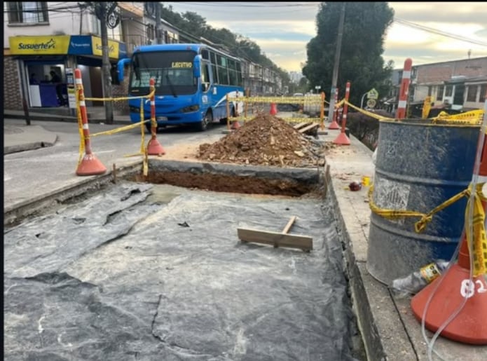 Obras en el barrio La Sultana en la capital del departamento de Caldas. Foto: @alcaldiademanizales.