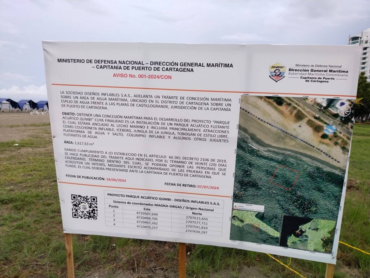 Polémica por trámite de concesión de parque acuático flotante frente a playas de Castillo