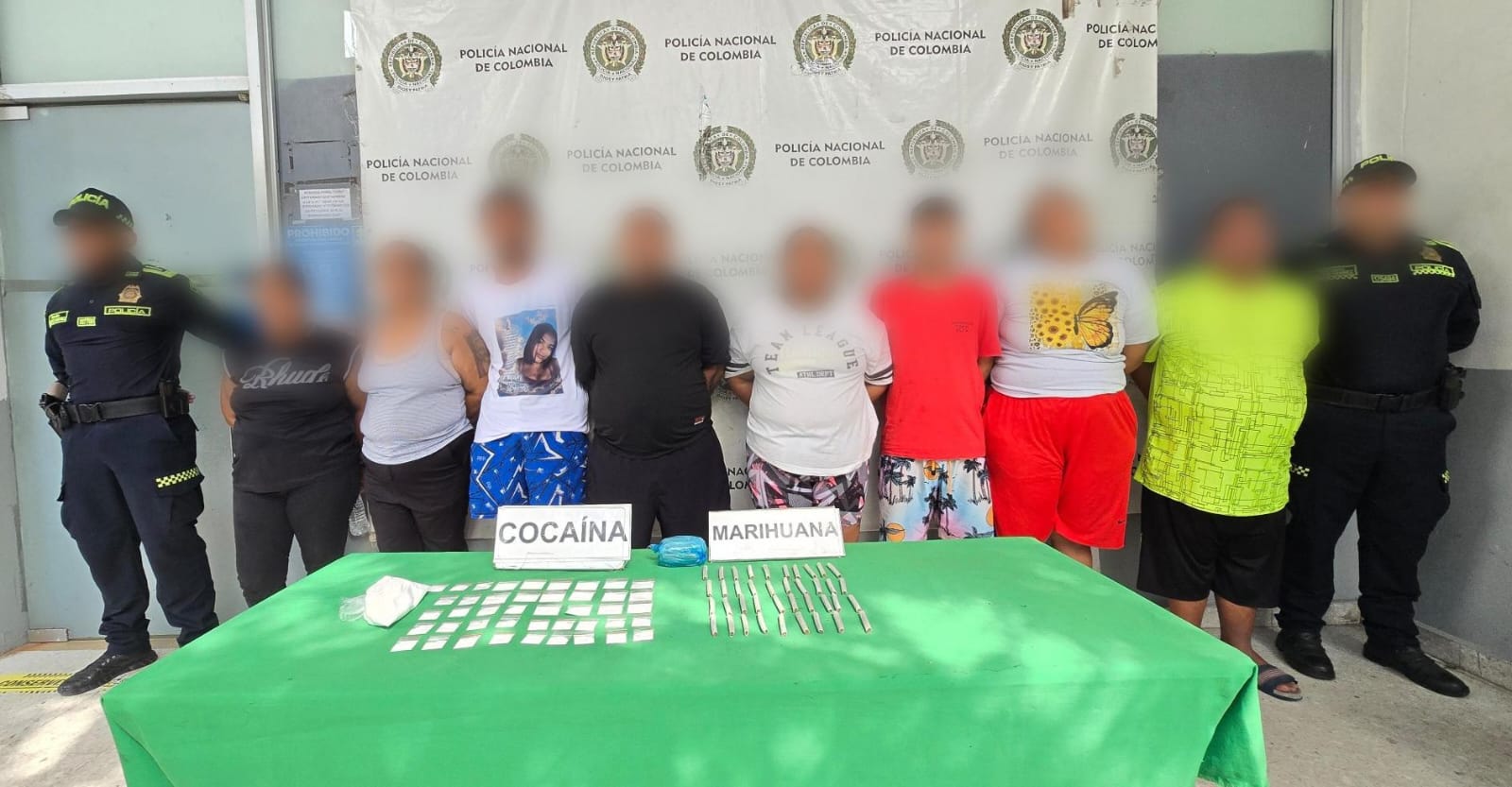 Personas capturadas. Foto: Policía Metropolitana de Barranquilla.