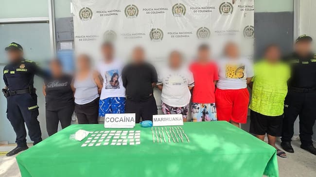 Personas capturadas. Foto: Policía Metropolitana de Barranquilla.