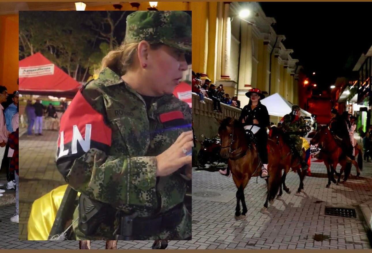 La funcionaria se paseó por las calles de Santo Domingo, Antioquia, con el disfraz. Foto: Denuncias Antioquia.