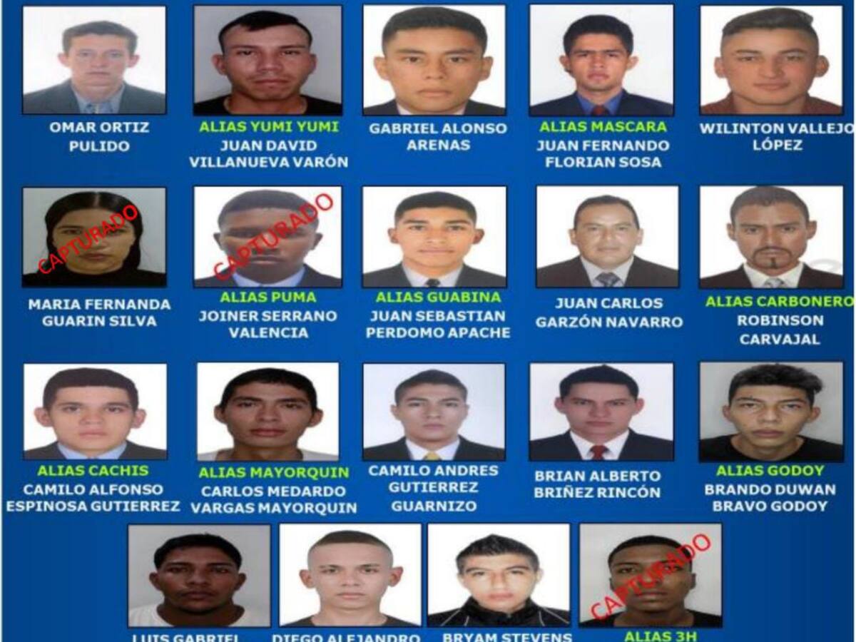 Estos son los nuevos integrantes del cartel ‘Los Más Buscados del Tolima’