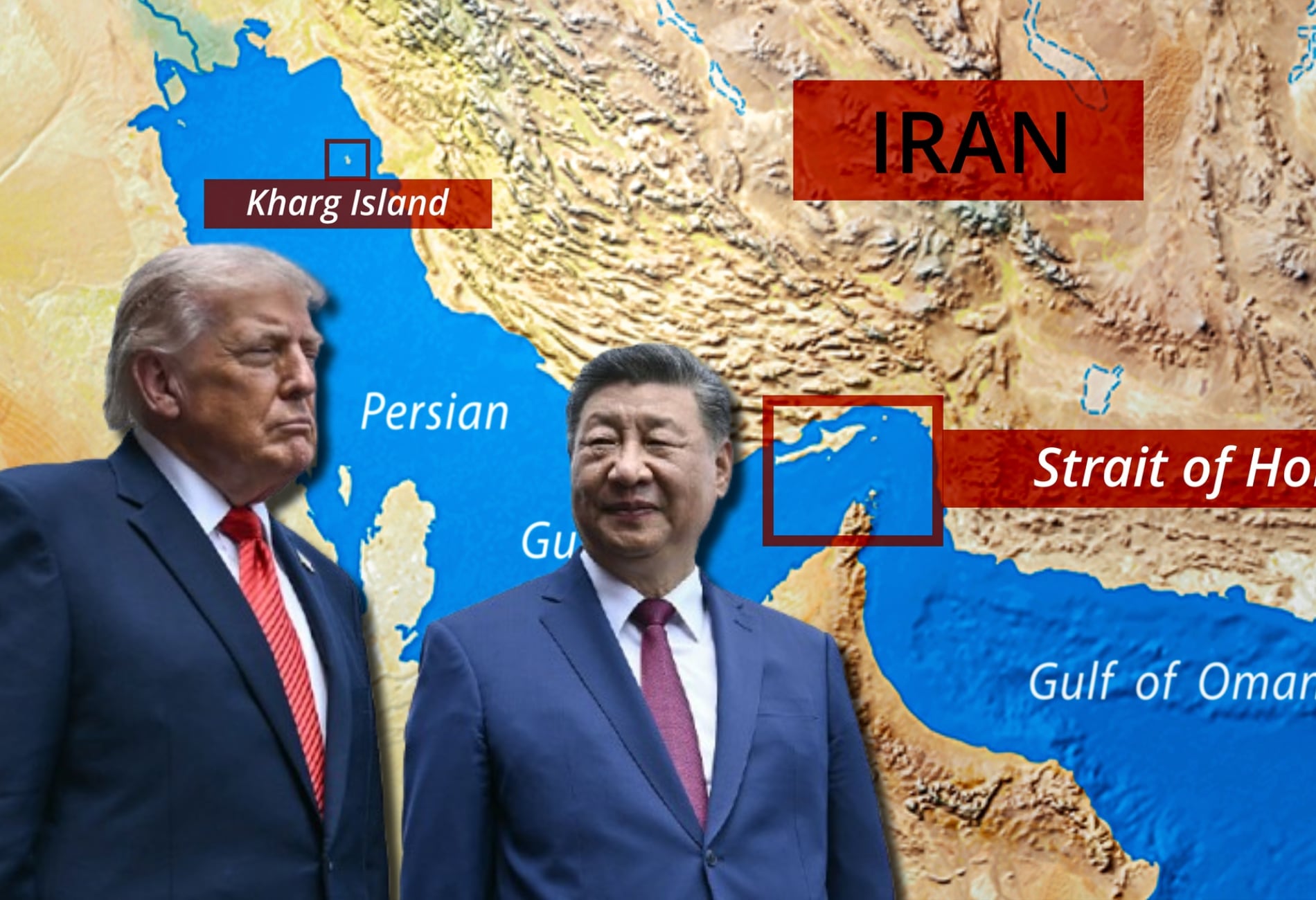 Estrecho de Ormuz, Donald Trump y Xi Jinping. Fotos: Getty Images / (Photo by Brendan Smialowski - Pool/Getty Images)