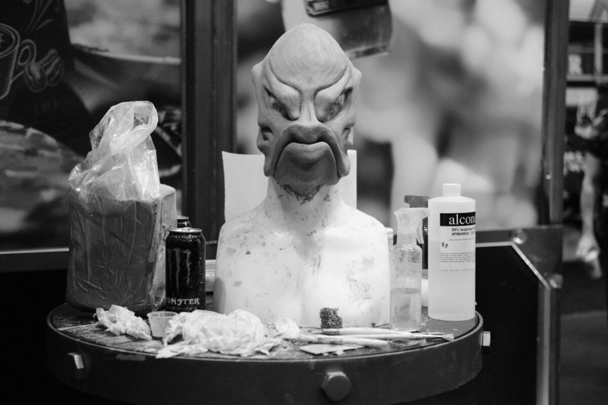 Una demostración de escultura en exhibición durante el Comic Con 2018 de Nueva York en el Centro de Convenciones Jacob K. 