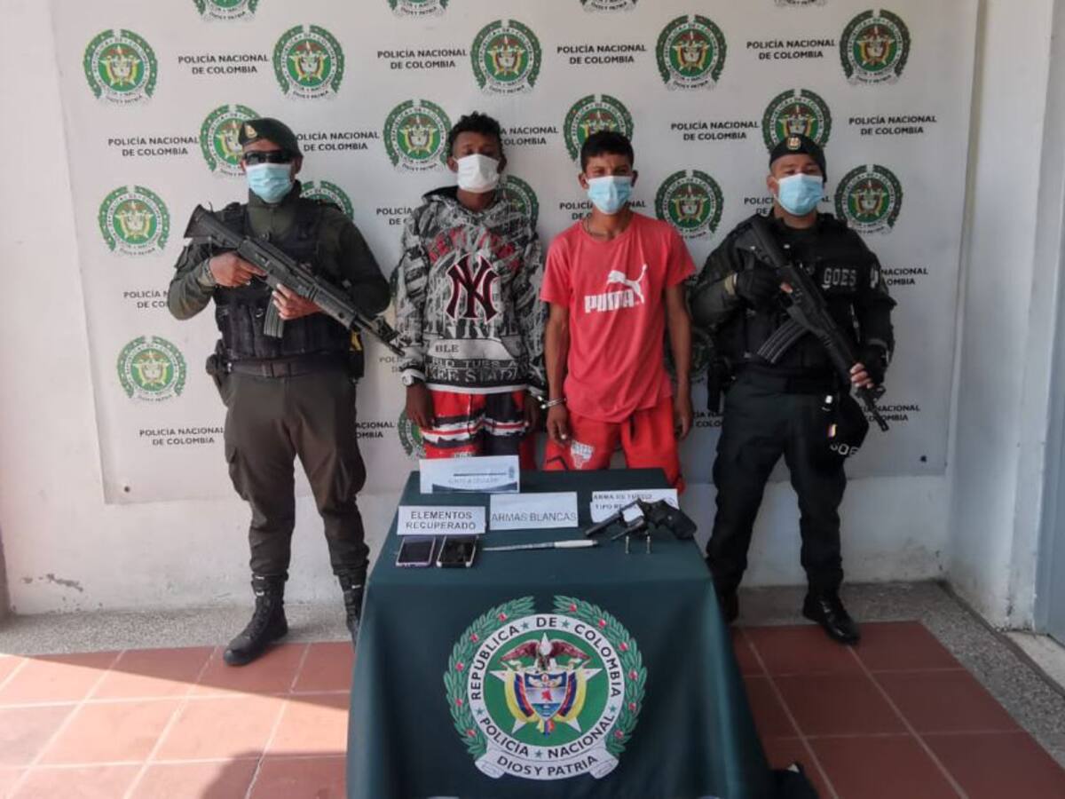 En persecución, Policía capturó a dos sujetos en Magangué