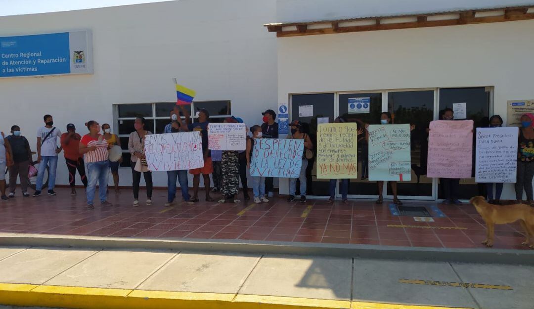 Protestas de víctimas del conflicto armado en Cartagena