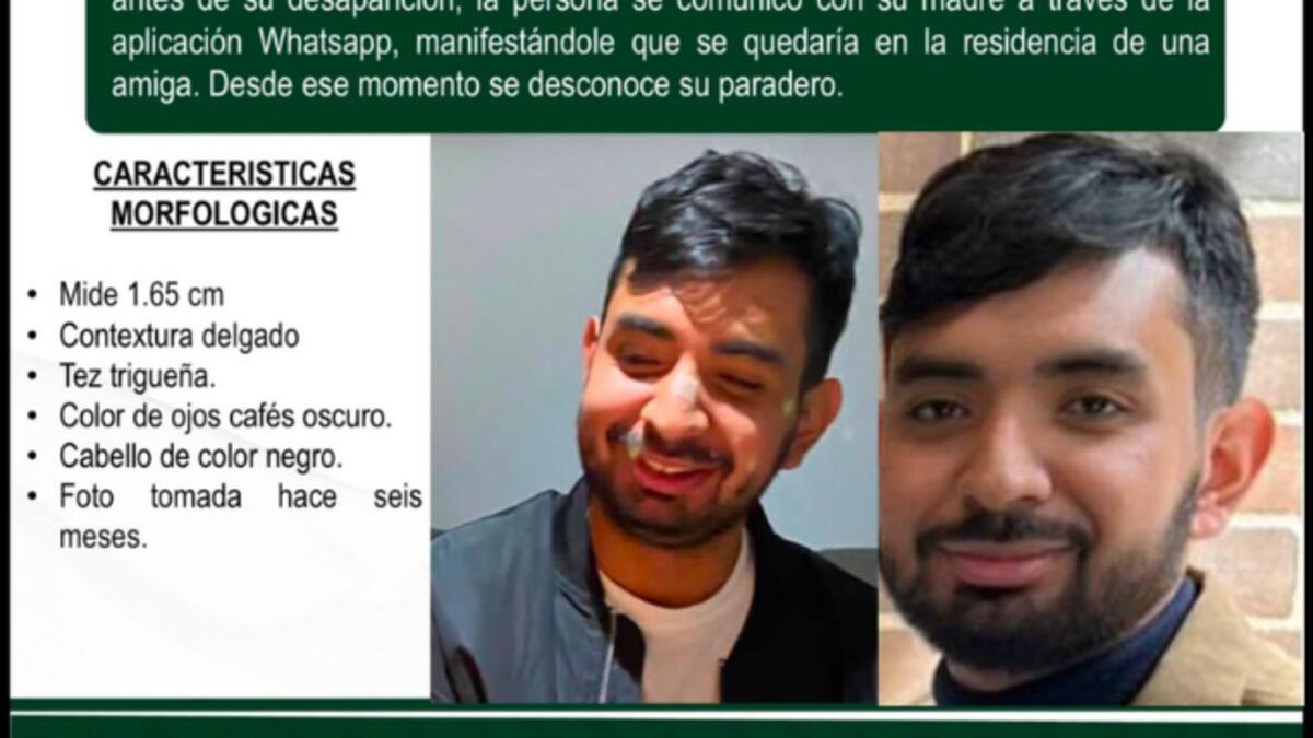 Familia de Andrés Camilo Cotrina, desaparecido en Bogotá pide ayuda para encontrarlo