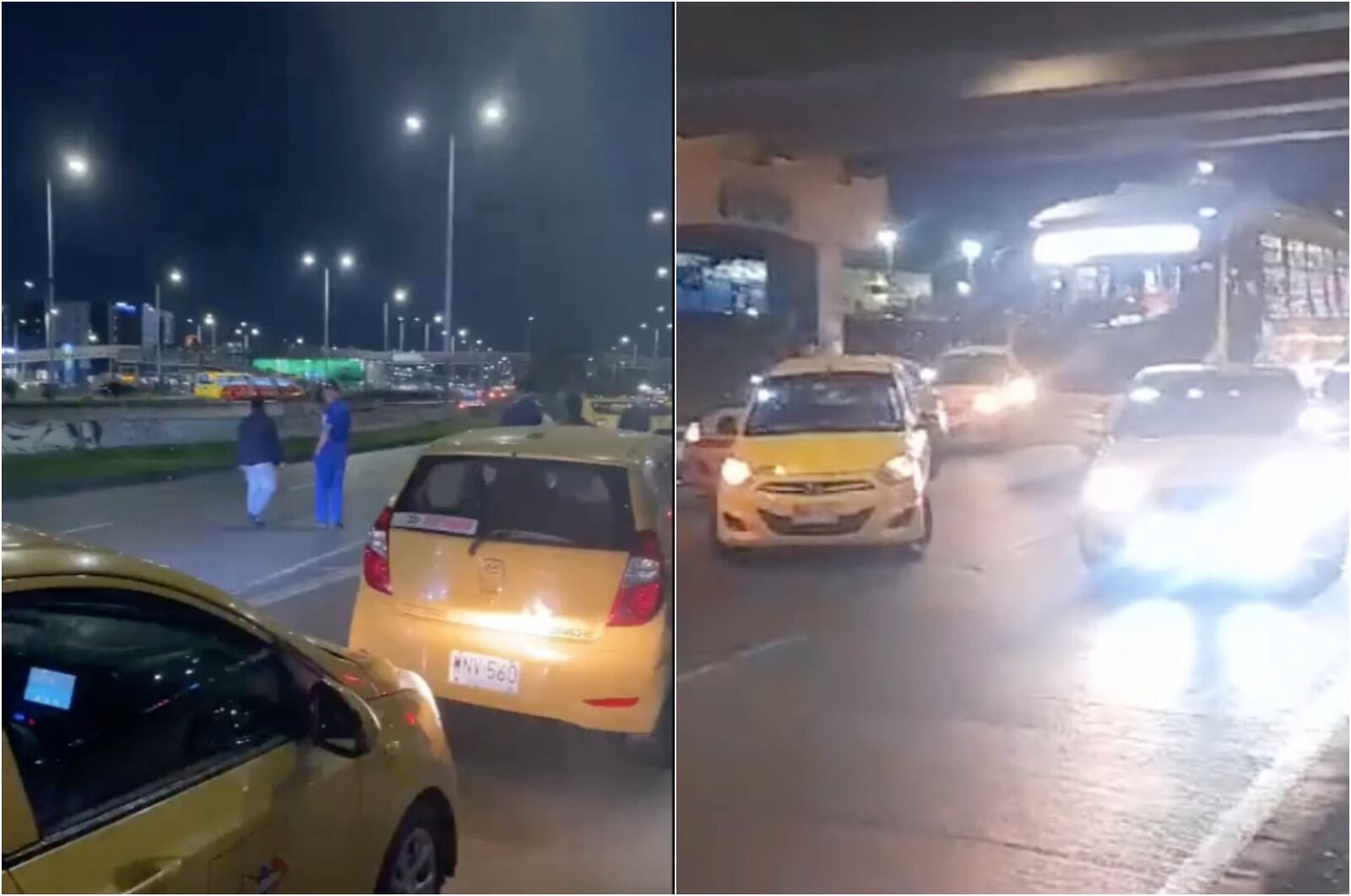 Taxistas sobre la calle 26