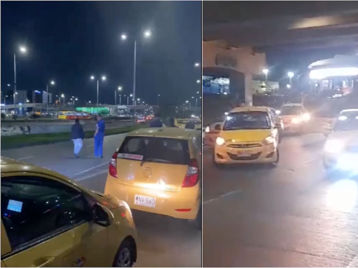 En VIVO: Taxistas bloquean la calle 26 y afectan la movilidad hacia el Aeropuerto