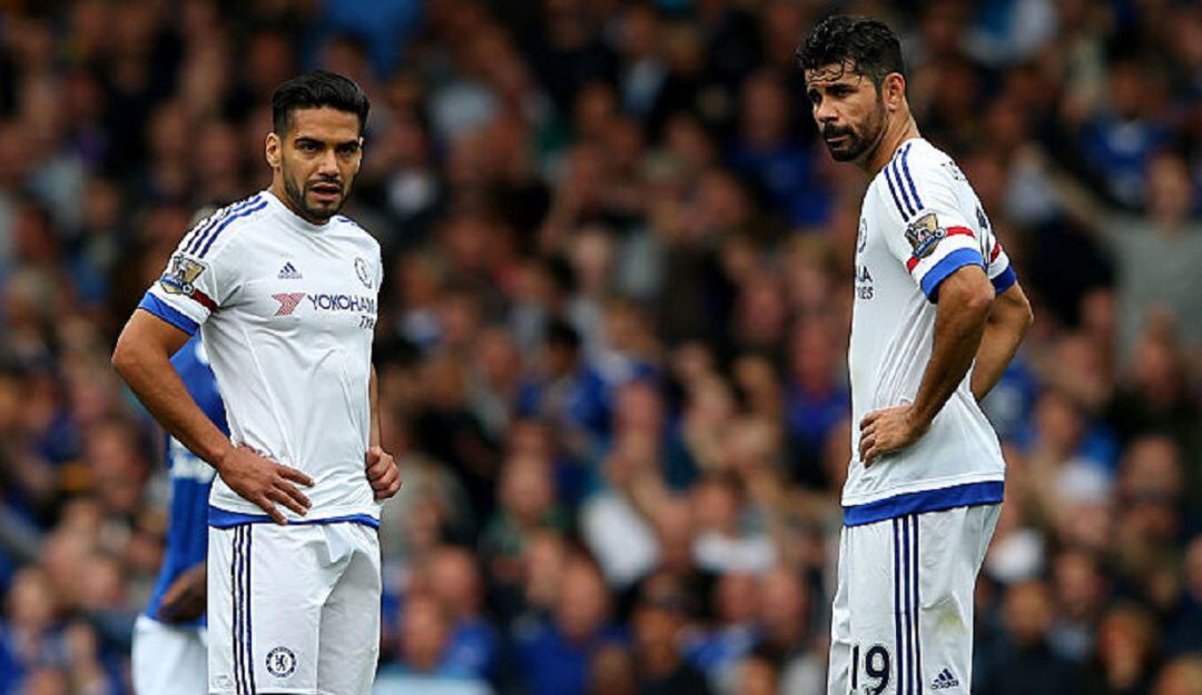 Radamel Falcao y Diego Costa en el Chelsea 2015