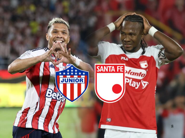 Esto dijo Hugo Rodallega sobre su cruce con Teófilo Gutiérrez en el partido Santa Fe vs Junior / Colprensa y Getty Images