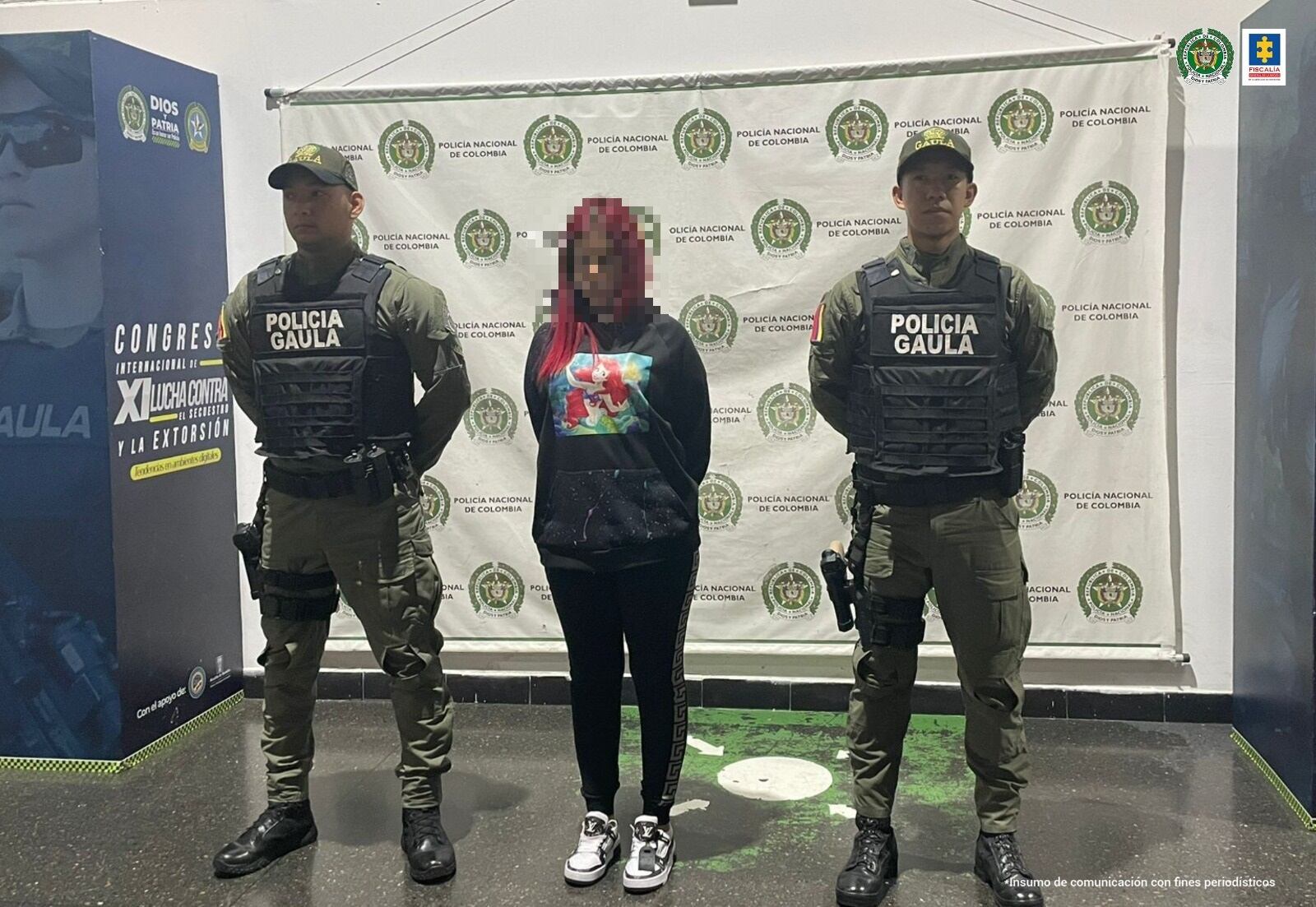 Mujer capturada- foto fiscalía