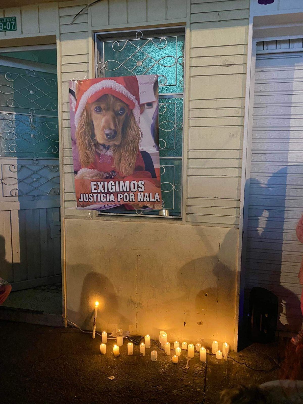 La noche del 25 de febrero se realizó un velatón al frente de la veterinaria. //Cortesía Stephania Sánchez