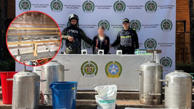Desmantelan laboratorio clandestino en Altavista, que surtía anfetaminas y cocaína en Medellín. Foto: Policía Nacional.