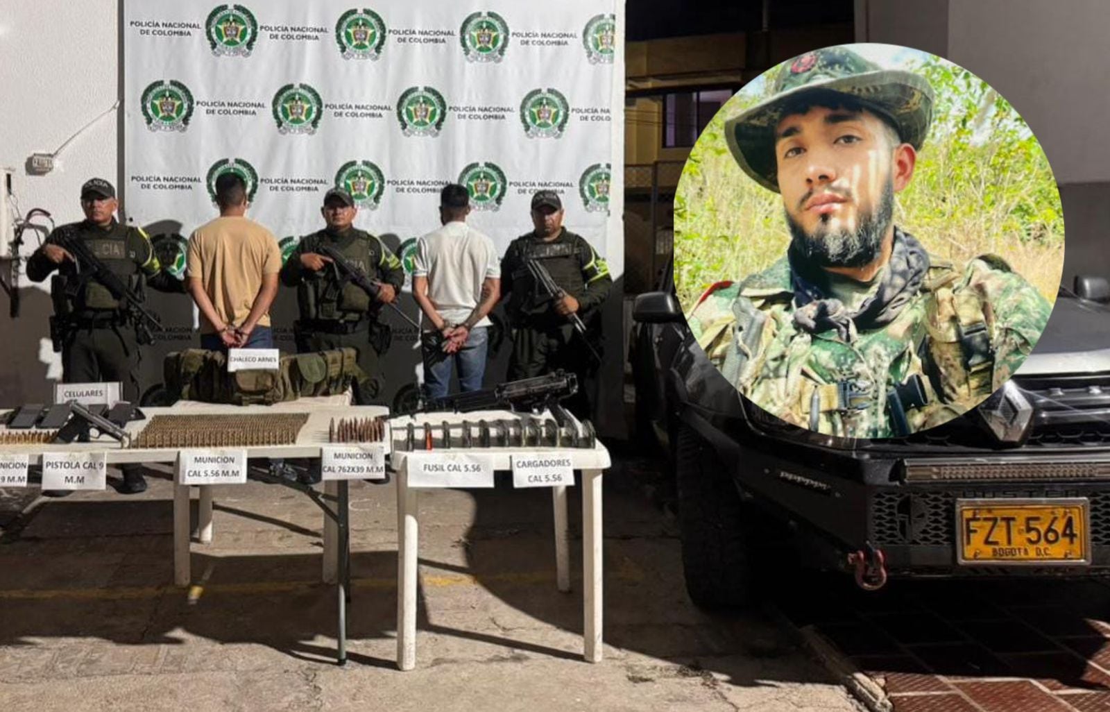 Capturan a dos presuntos integrantes de la disidencia de las Farc en el Catatumbo. / Foto: Cortesía Policía.