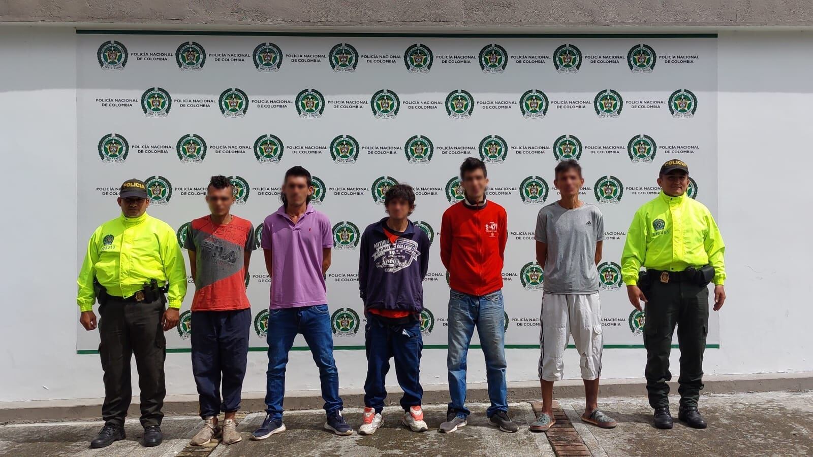 Cinco personas capturadas en el sector del Salado en Ibagué