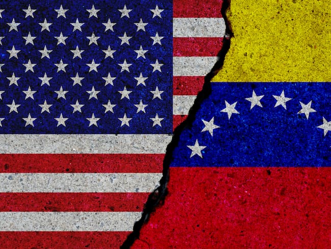 Banderas de Estados Unidos y Venezuela. Foto: Getty Images