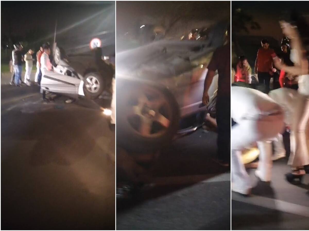 Vehículo se volcó frente al Club Campestre de Ibagué
