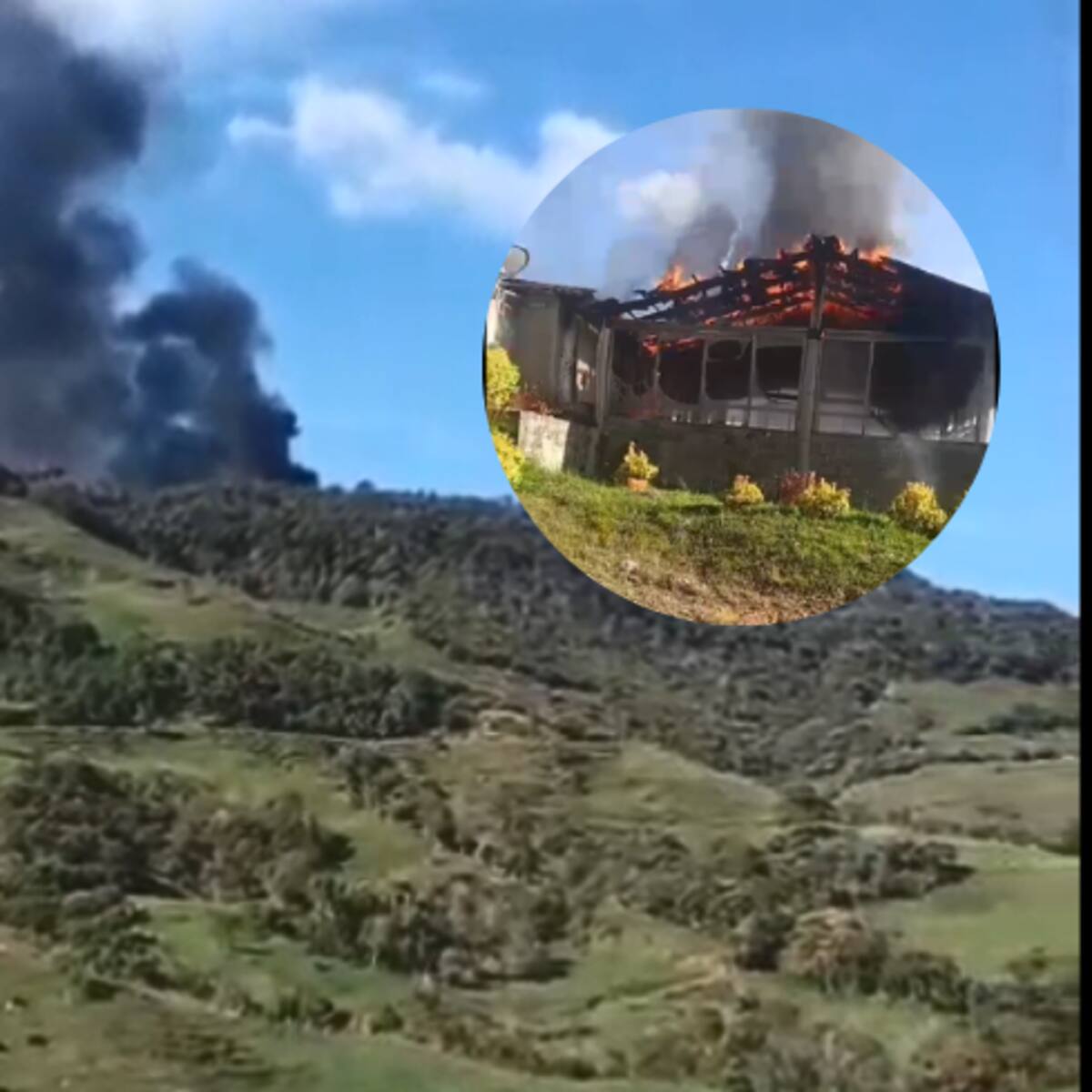 Denuncian la quema de varias casas en zona rural de Santa Rosa de Osos: acusan al Frente 36