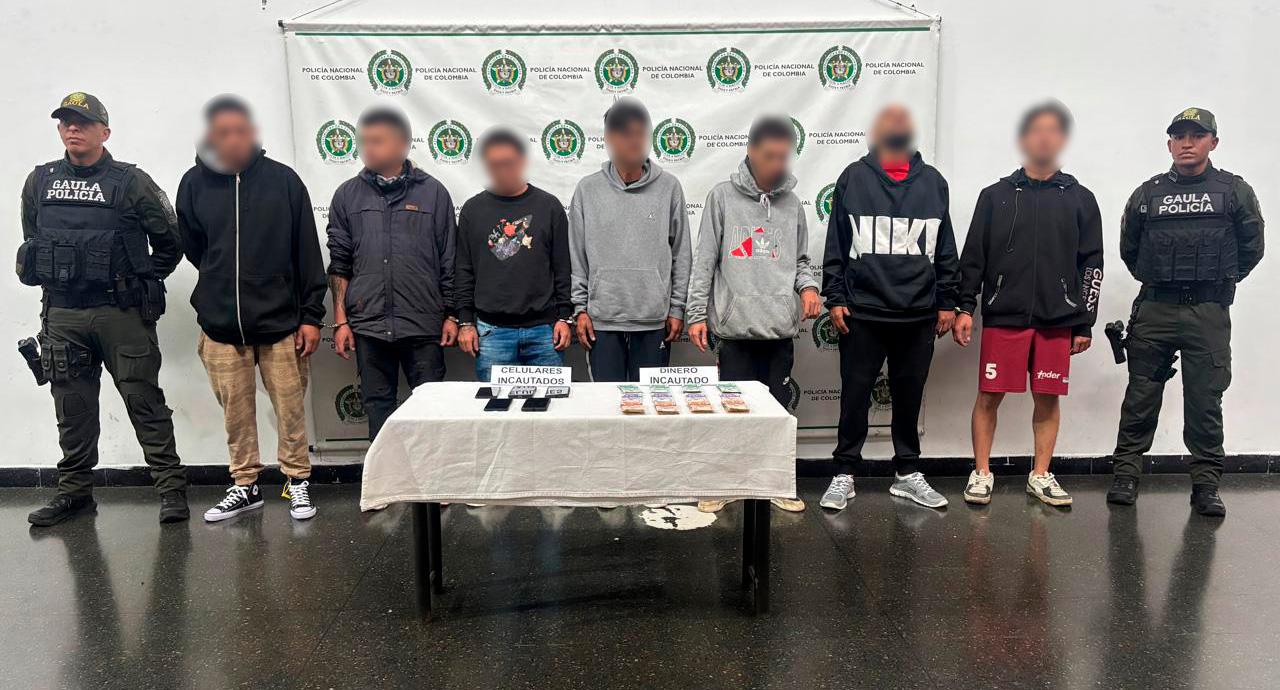 Captura del grupo delincuencial ‘BJ Chamizos'. Foto: Policía Metropolitana.
