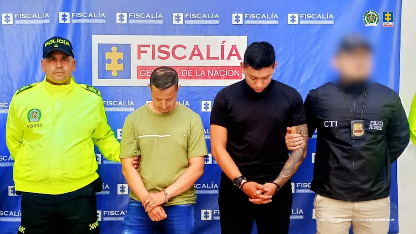 Los capturados enfrentan cargos por acceso carnal violento agravado y prevaricato por omisión, aunque no los aceptaron. Foto: Fiscalía.