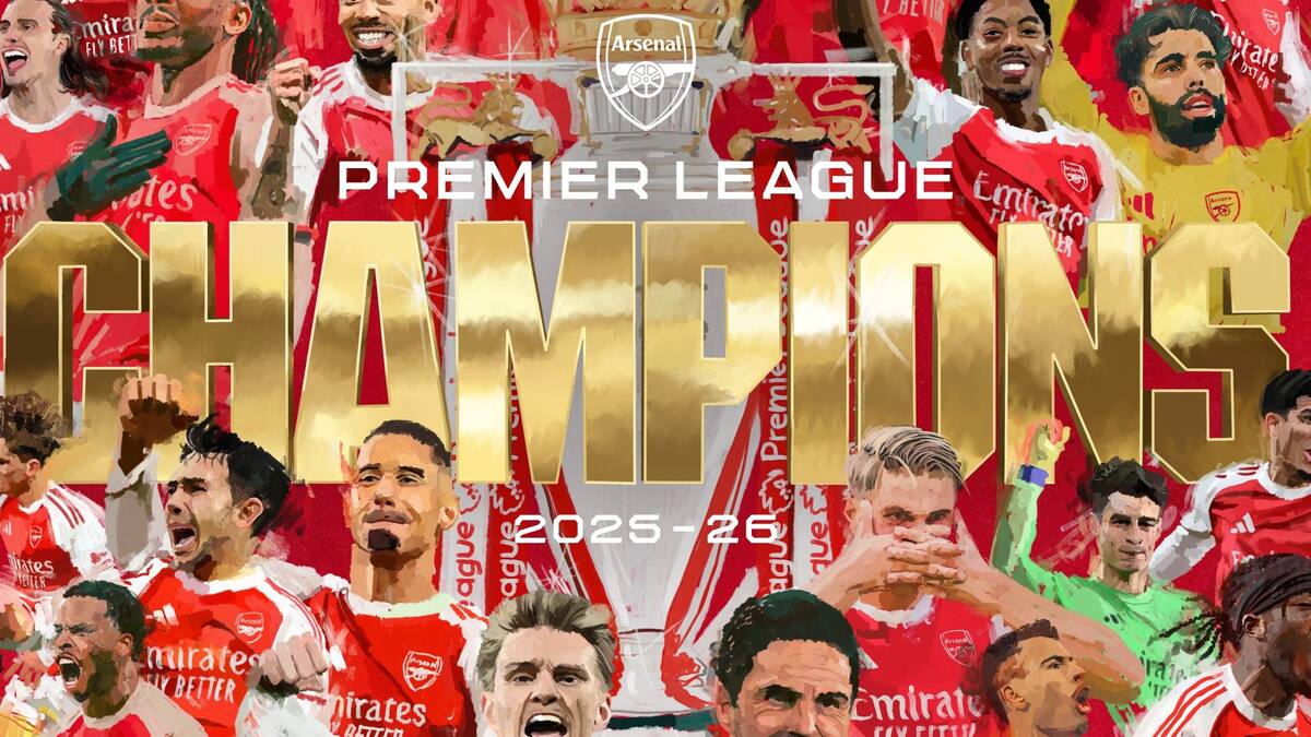 ¡Arsenal es campeón de la Premier League! Anticipada consagración, tras el empate de Manchester City