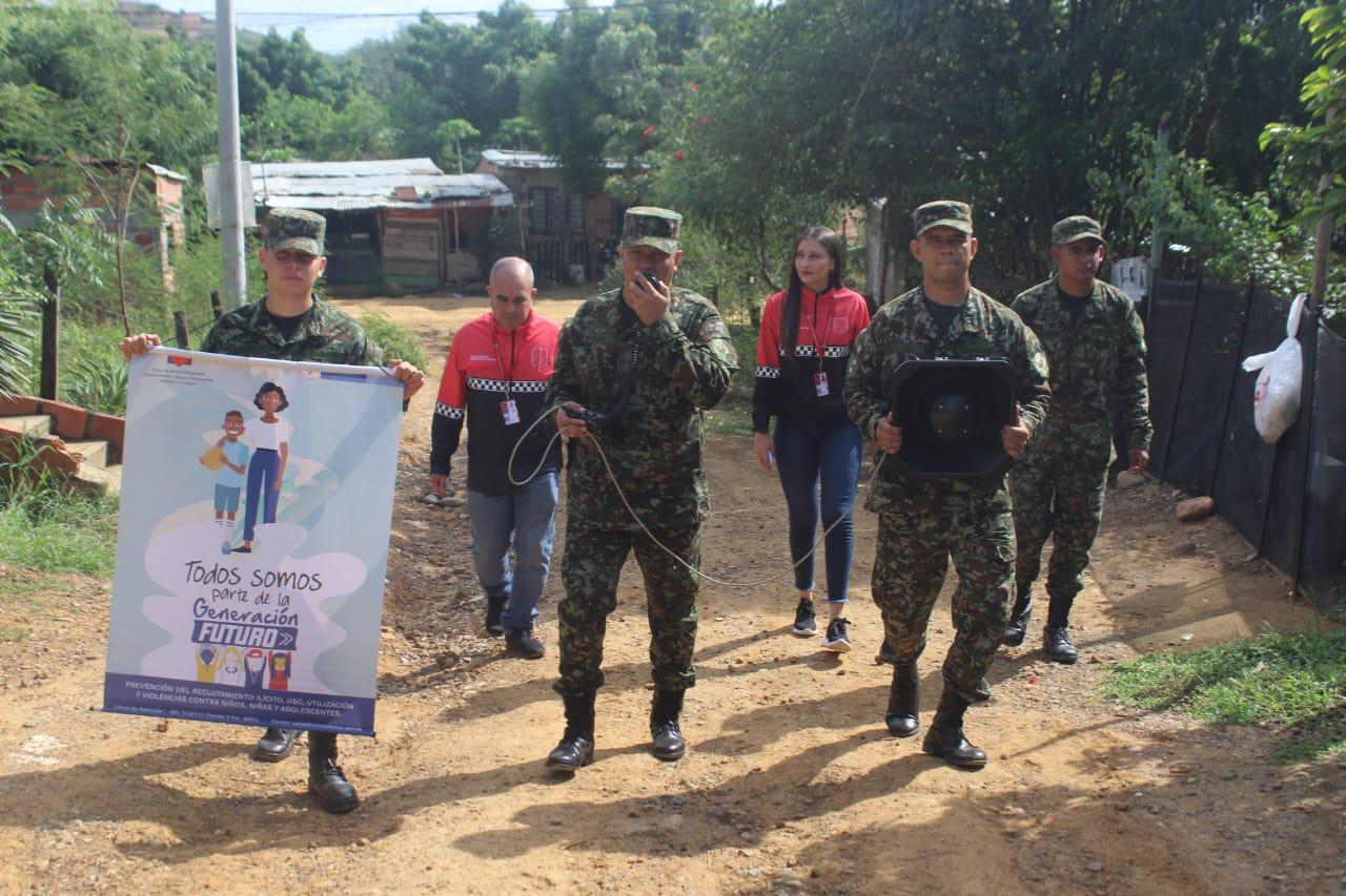 Jornadas contra el reclutamiento de menores en asentamientos de Cúcuta / Foto: Batallón de Apoyo de Acción Integral y Desarrollo N°2.