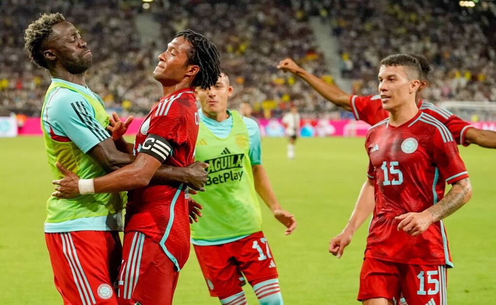 Jugadores de la Selección Colombia durante el partido ante Alemania (Photo by Alex Gottschalk/DeFodi Images via Getty Images)