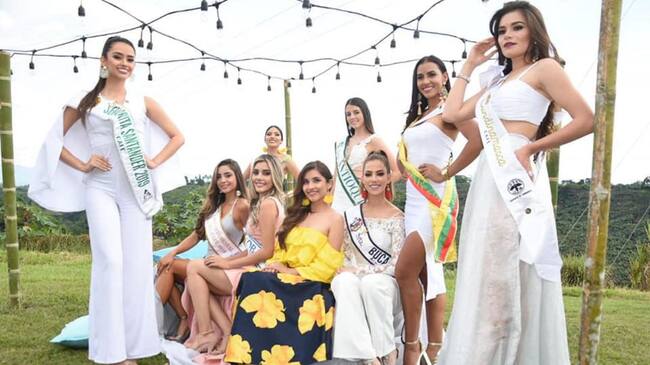 Las candidatas participan del certamen en el municipio de Calarcá, Quindío