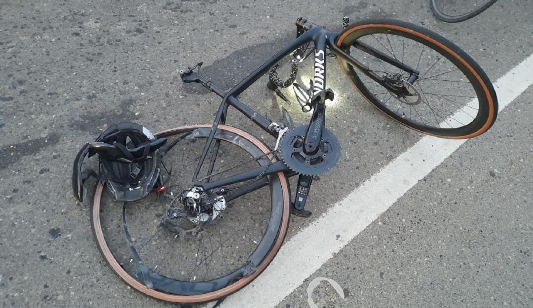 Así quedó una de las bicicletas. 