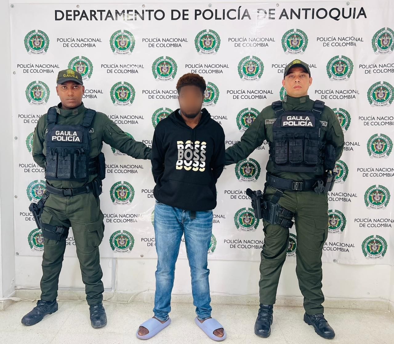 Capturado extorsionista de la alcaldía de El Peñol. Foto: Policía Ant.