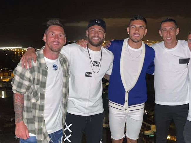 Messi, Neymar, Leandro Paredes, Angel Di María y Marco Verratti