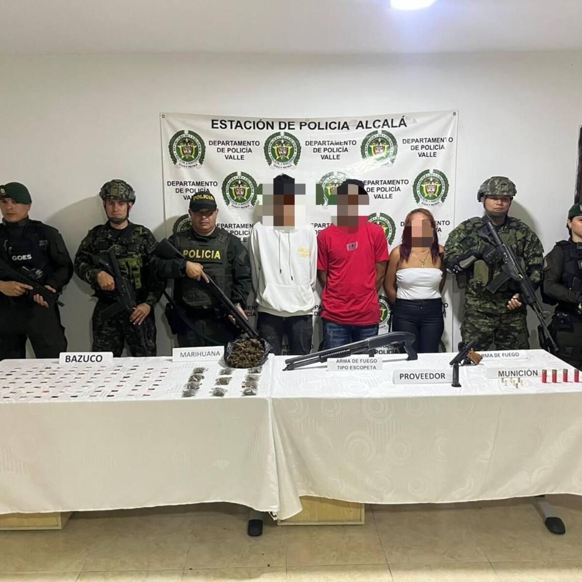 Tres presuntos integrantes de la banda criminal “los flacos” capturados en Alcalá, Valle del Cauca
