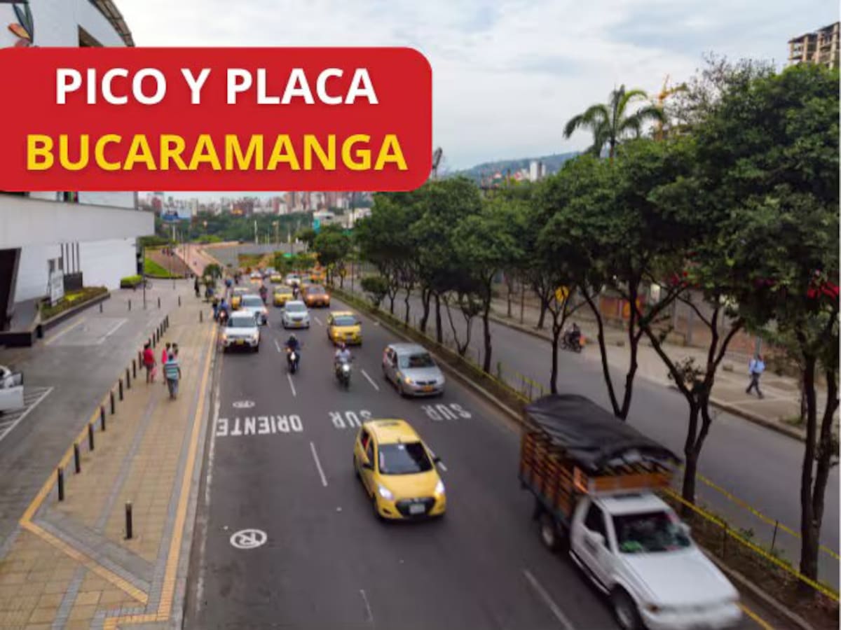Pico y placa en Bucaramanga: Restricciones para vehículos del 23 al 28 de diciembre