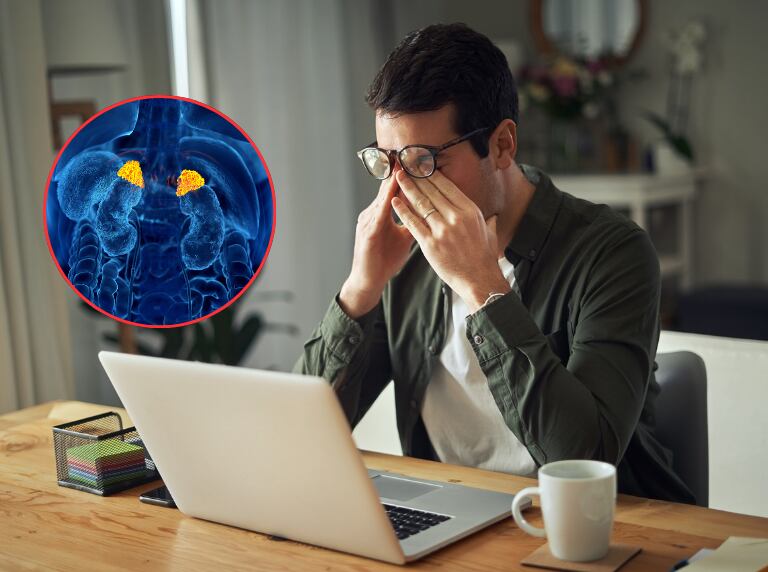 Hombre estresado en su oficina frente al computador / Cortisol (Getty Images)
