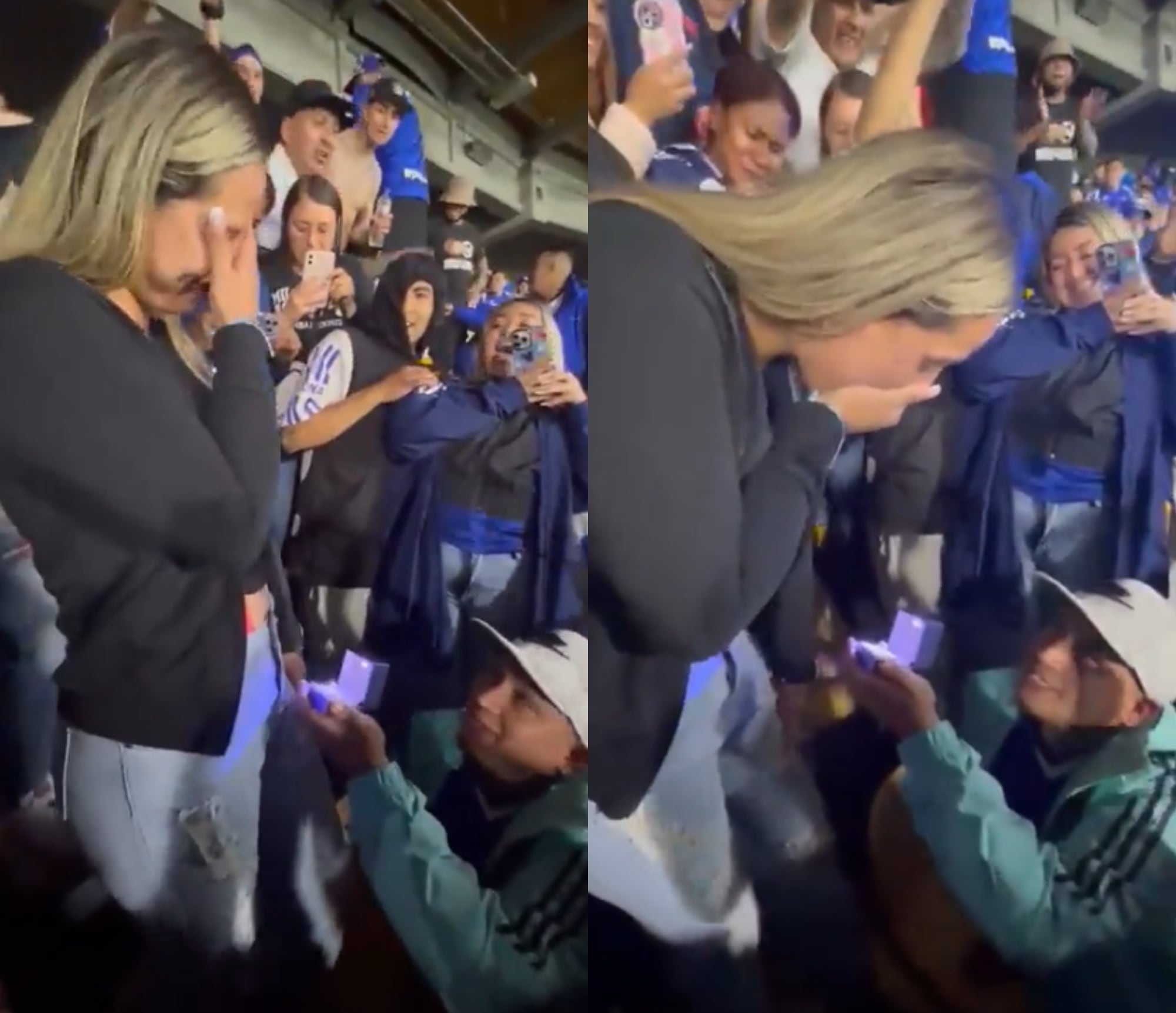 Hincha de Millonarios le pidió matrimonio a su novia en pleno partido - Cortesía redes sociales